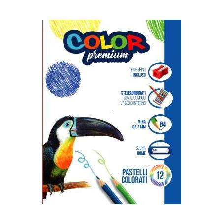 Color Premium 12 PASTELLI A MATITA COLOR PREMIUM + TEMPERINO  806891425706
