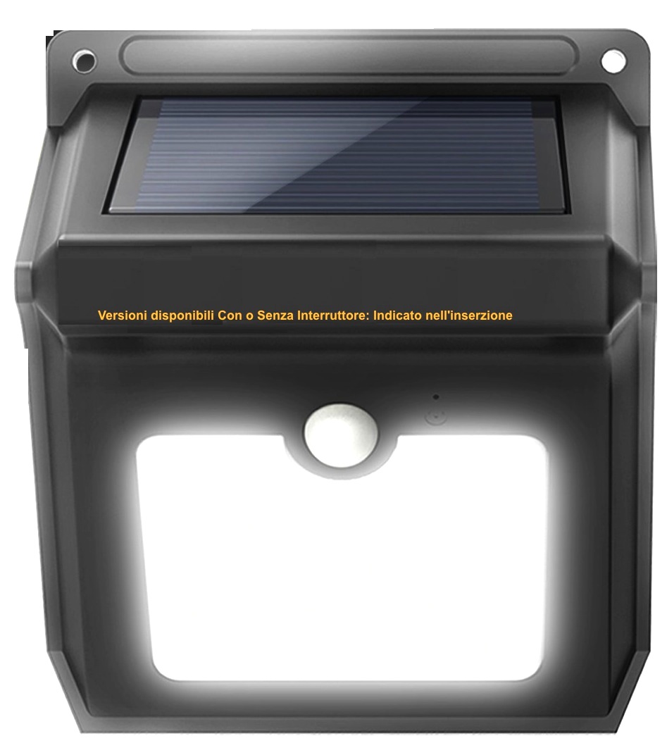 proDigitaL Faro solare con 8-25 ld e Sensore di Movimento da Esterno 
