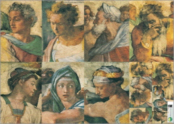 Carta per decoupage fig.128 cm.50x70 - Sibille e Profeti.