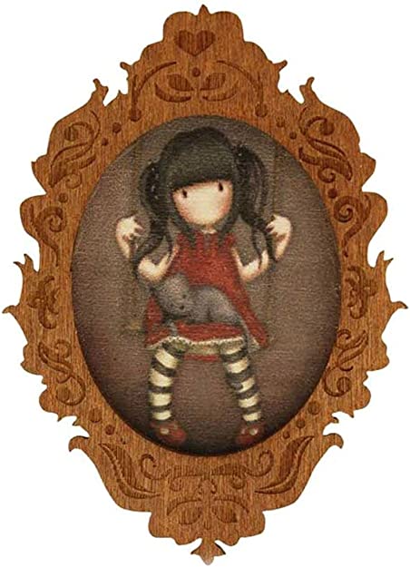 Gorjuss Santoro Spilla in legno e rubino - personaggio Ruby.