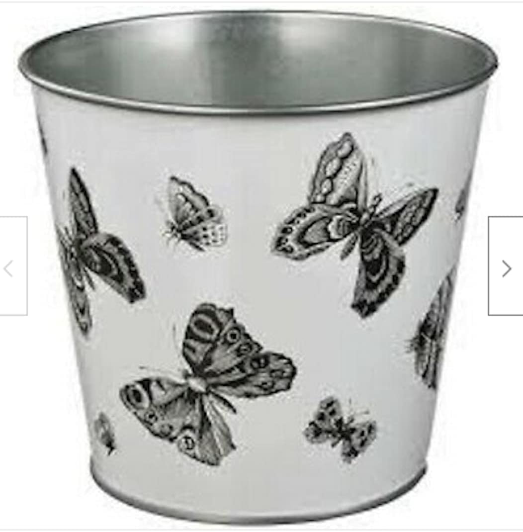 Porta pianta vaso con stampe farfalla altezza cm 12 farfalla