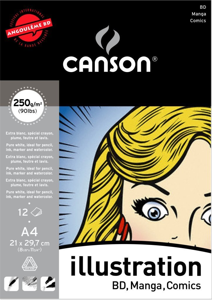 Canson CANSON Manga Block, 12 Blatt, DIN A4, 250 g/qm  3148953872002