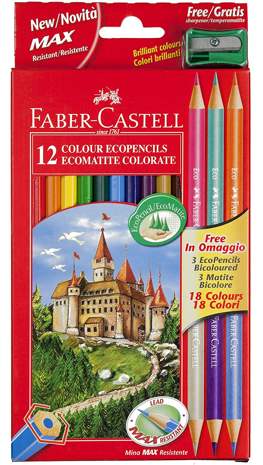 Faber-Castell 110312 Matita Colorata, 18 Pezzi .