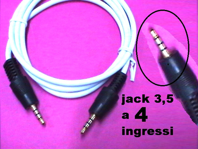 clicca qui per rientrare su CAVO AUX da JACK 3,5 a  JACK 3,5 a 4 PLUG (ingr audio/Phon)