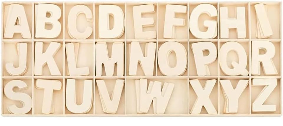Lettere in Legno (5 per lettera) cm2x1,5.