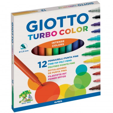 Colori a Spirito da 12 Giotto Turbo Color pennarelli da 12.