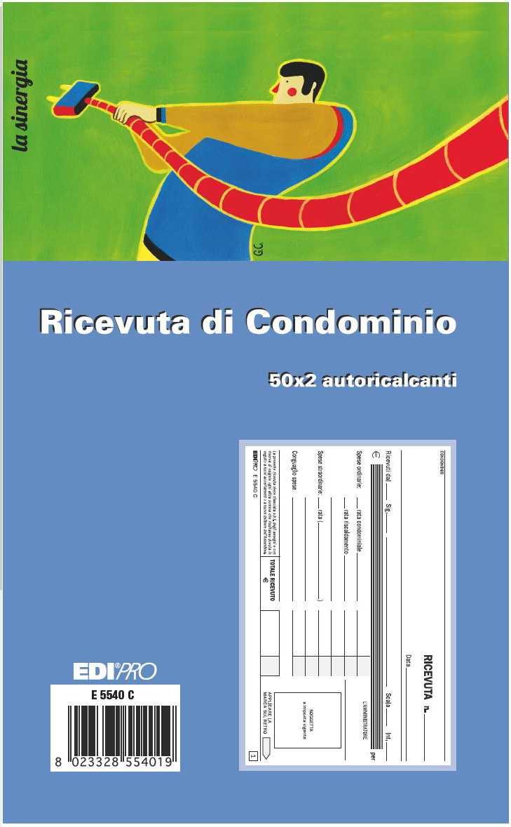 Blocco Ricevute Condominio 50 50 Fogli Autoricalcante 9x17