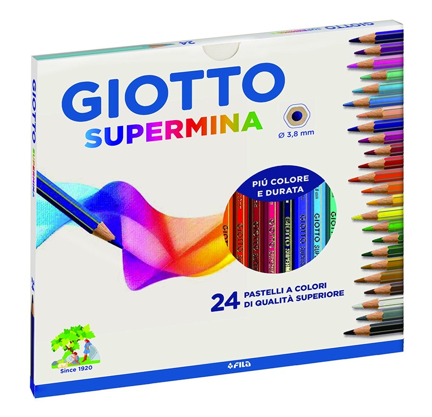 Astuccio 24 Pastelli Colorati Giotto Supermina.