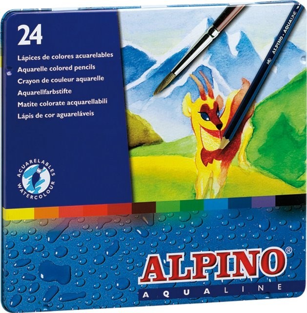 ALPINO Matite Acquerellabili, Multicolore 24 PASTELLI.