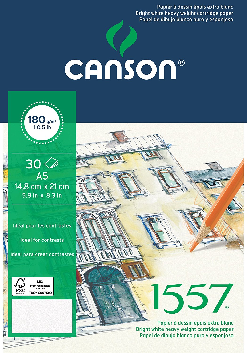 Canson Blocco Artistico per Pastelli formato A4 180g/m 30fg.