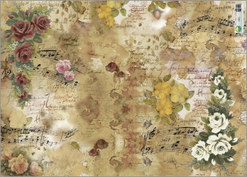 Carta x decoupage fig.157cm.50x70 - Motivi Note Musicali.