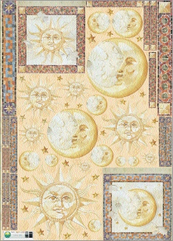Carta per decoupage cm.50x70 - fig.133 Sole e Luna.