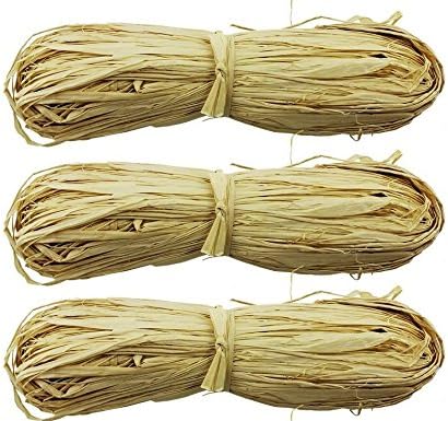 Set di 3 Rafia Naturale Raffia naturale circa 50 g