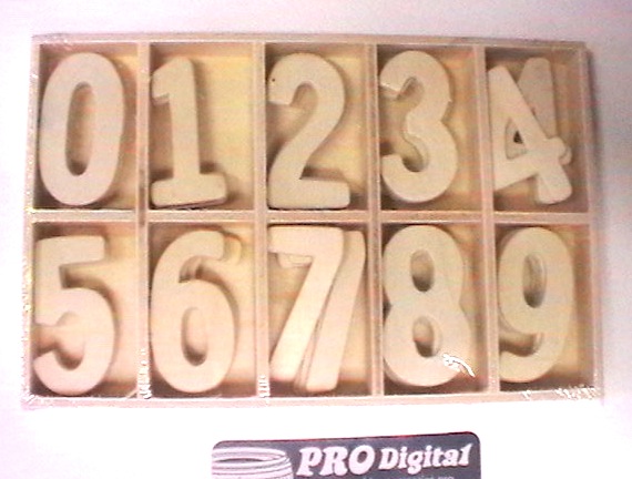 Numeri in Legno (5 per lettera) cm3,5x2.