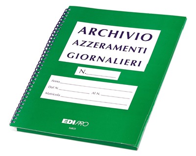 Cartella archivio azzeramenti giornalieri 12spazi per 13pagi