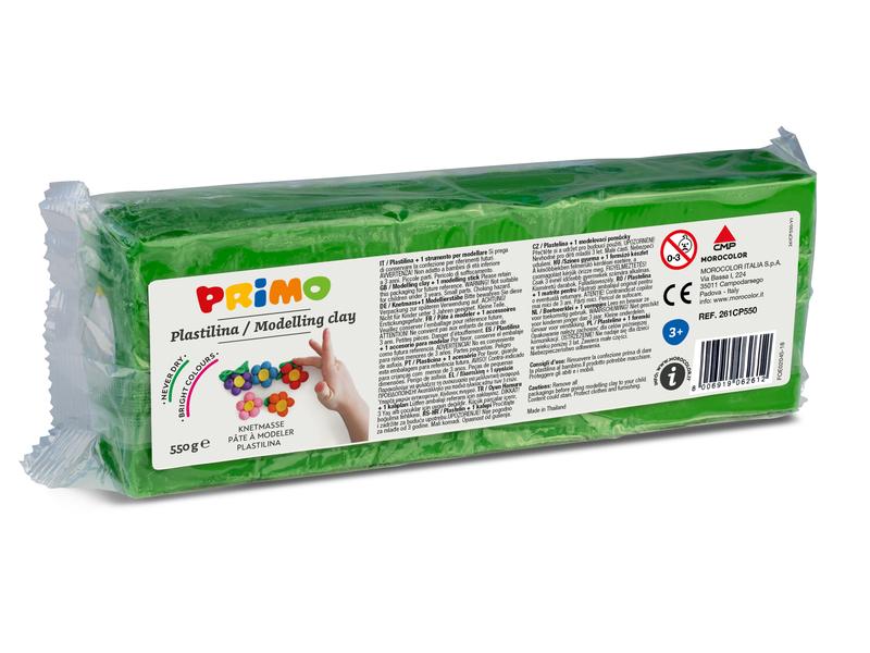 Primo Plastilina 550 Gr completa di stecca: Verde Vivaci