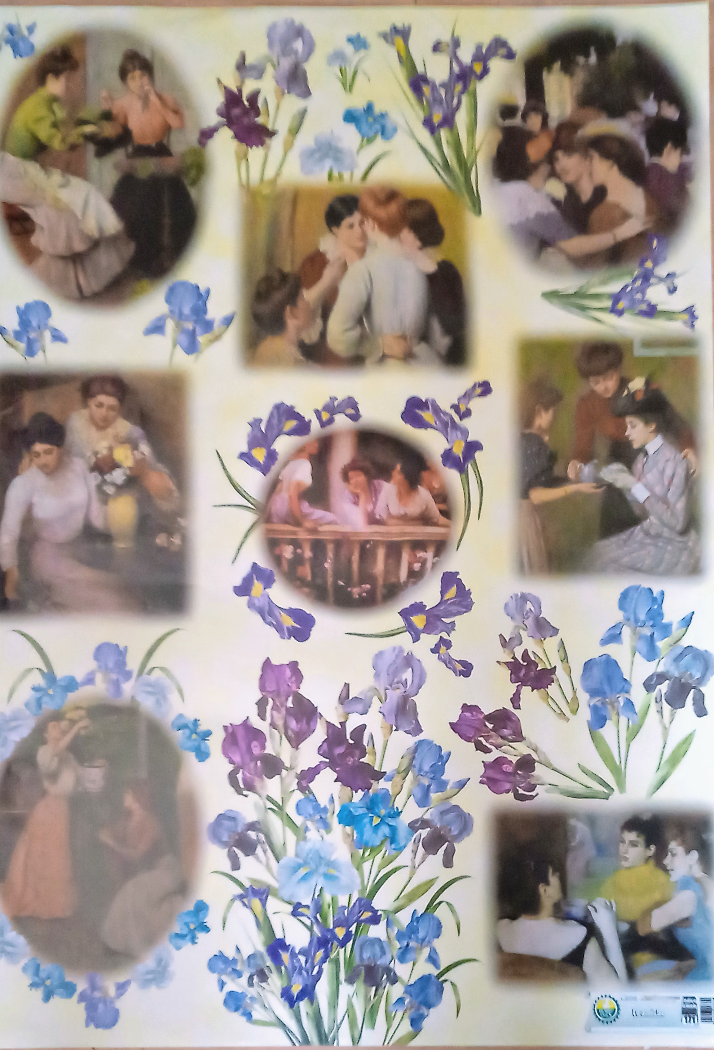 clicca su immagine per consultare dettagli, vedere altre foto e ordinare Carta per decoupage 50x70 -  fig.171 Le Amiche dame Antiche