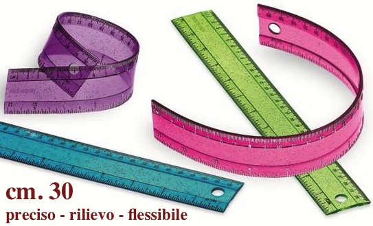 Righello Flessibile 30cm Numeri Centimetrati Rilievo.