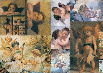 Carta per decoupage fig.126 - Modello Putti Angeli.
