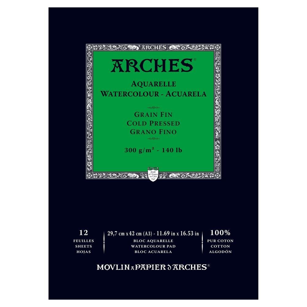Arches Blocco da Disegno per Acquarelli Grana Fina 300g A3