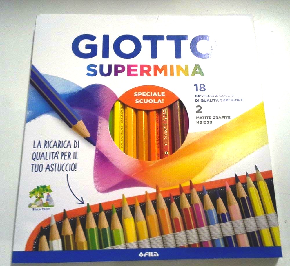 Astuccio 18 Pastelli Colorati Giotto Supermina.