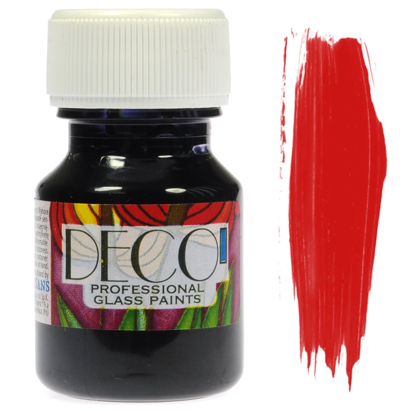 Pittura per vetro uso Professional Deco rosso carminio 30ml